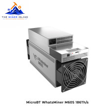 MicroBT WhatsMiner M60S 186Th/s Bitcoin ASIC Miner, Air-Cooled SHA-256