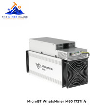 MicroBT WhatsMiner M60 172Th/s Bitcoin ASIC Miner, Air-Cooled SHA-256