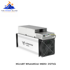 MicroBT WhatsMiner M60S+ 212Th/s Bitcoin ASIC Miner, Air-Cooled SHA-256