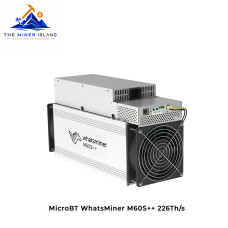 MicroBT WhatsMiner M60S++ 226Th/s Bitcoin ASIC Miner, Air-Cooled SHA-256