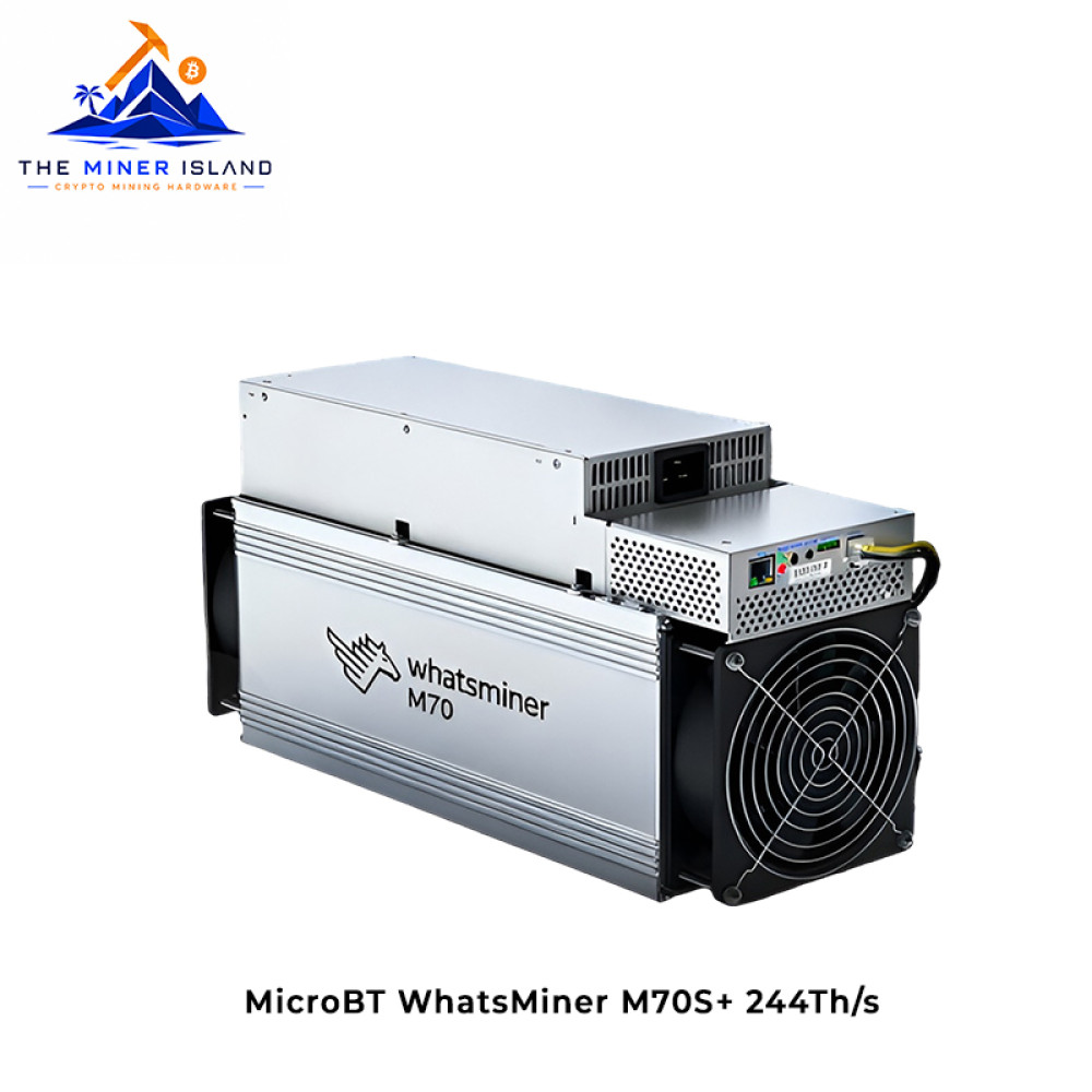 MicroBT WhatsMiner M70S+ 244Th/s Bitcoin ASIC Miner, Air-Cooled SHA-256